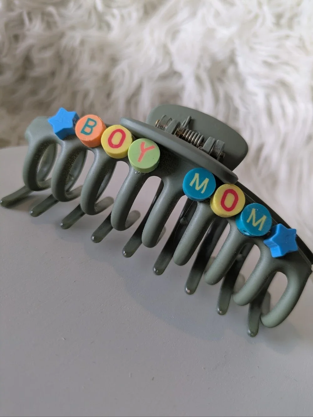 Boy Mom Hair Clip Claw Style Handcrafted | NWT